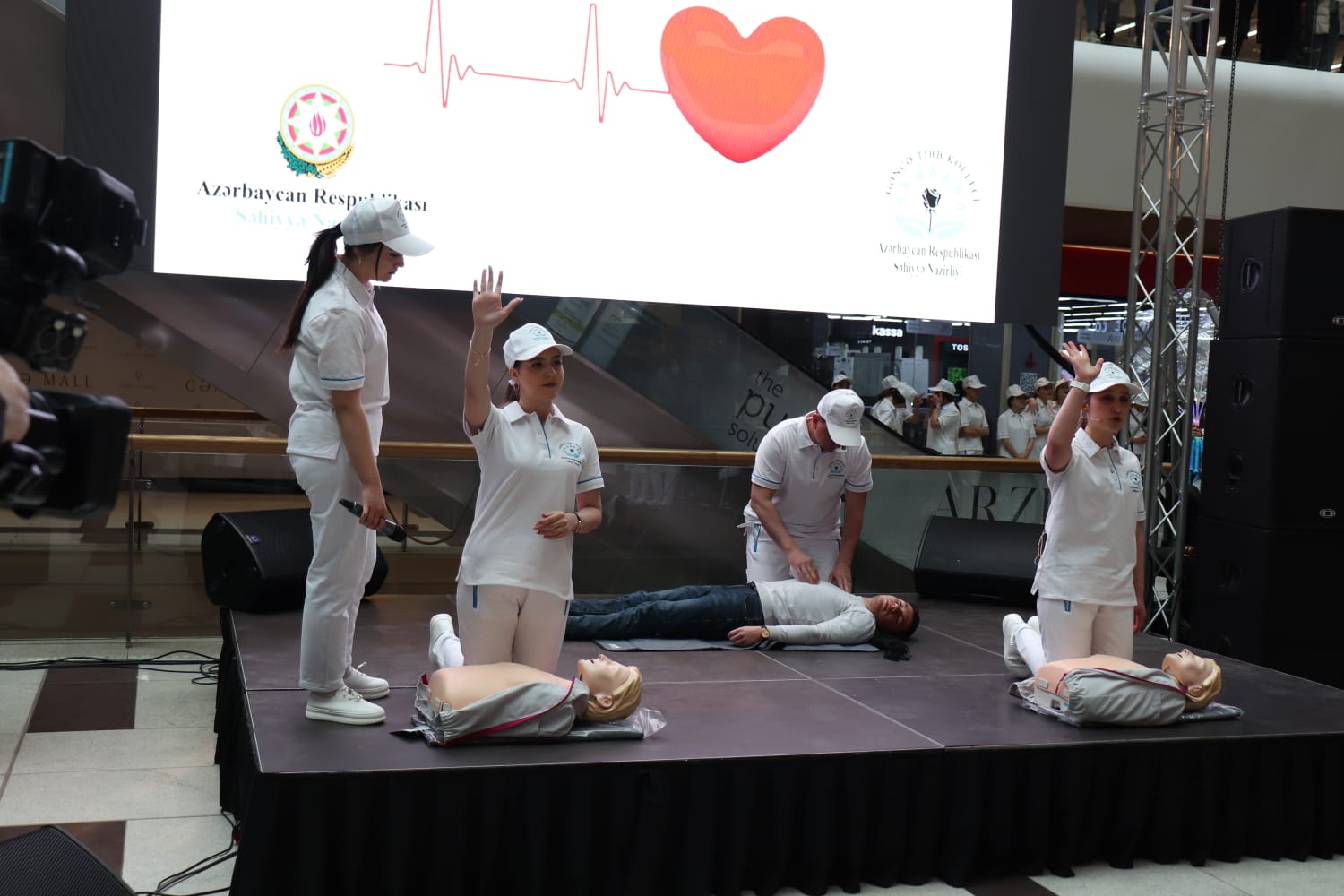 a group of people in white uniforms