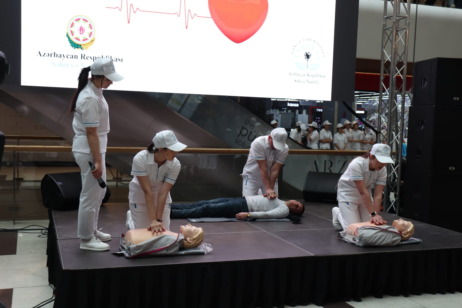 a group of people performing on a stage